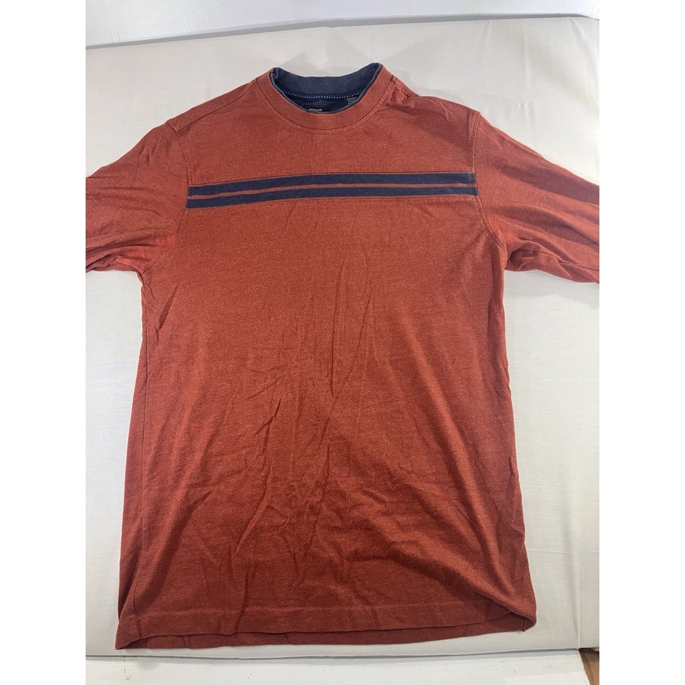 Arrow's USA 1851 Men's Casual Long Sleeve Sz- S/P Orange With NAVYSTRIPE‎